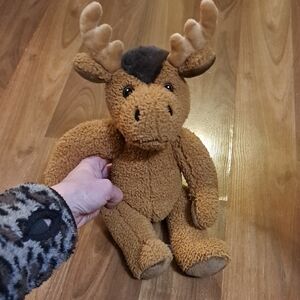 Plush Brown Moose Toy for Kids
